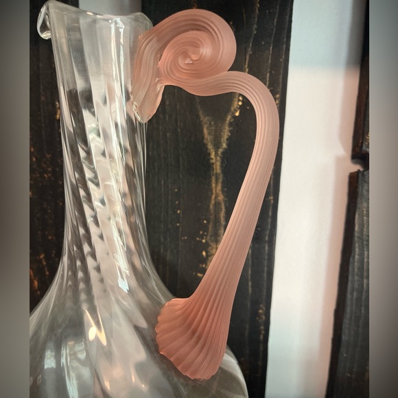 Valerie Frosted Pink & Clear Decanter - Picture 6 of 7